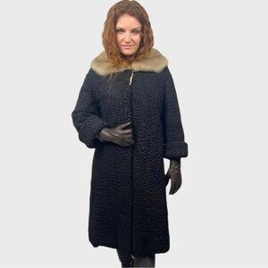 Vintage Black Persian Lamb Fur Coat